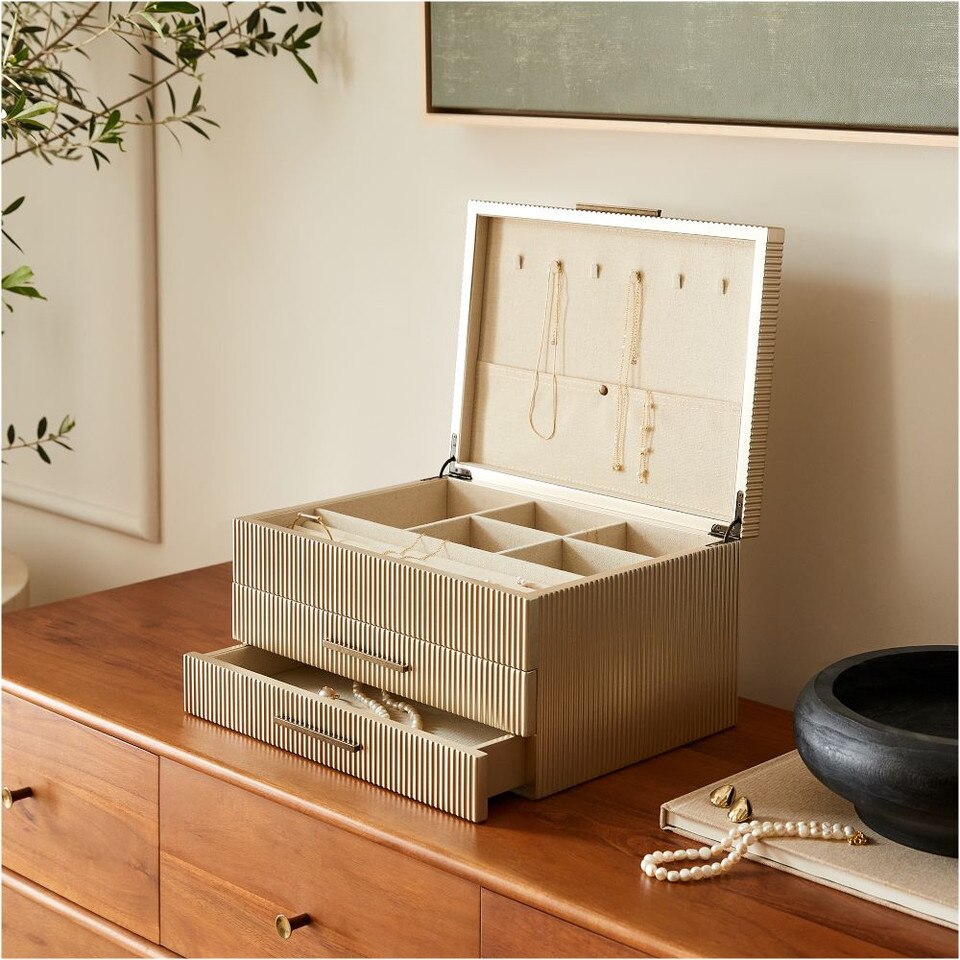 Modern Fluted Jewellery Boxes