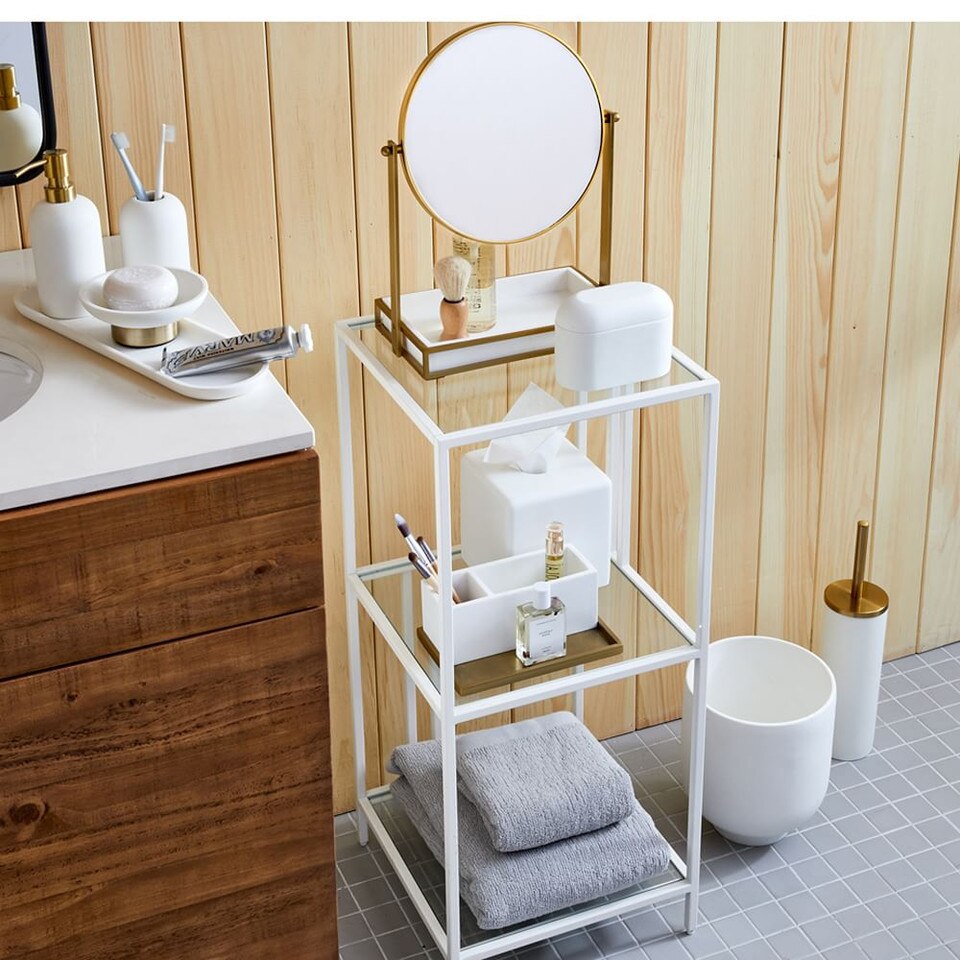 Modern Resin Stone Bath Accessories - Antique Brass