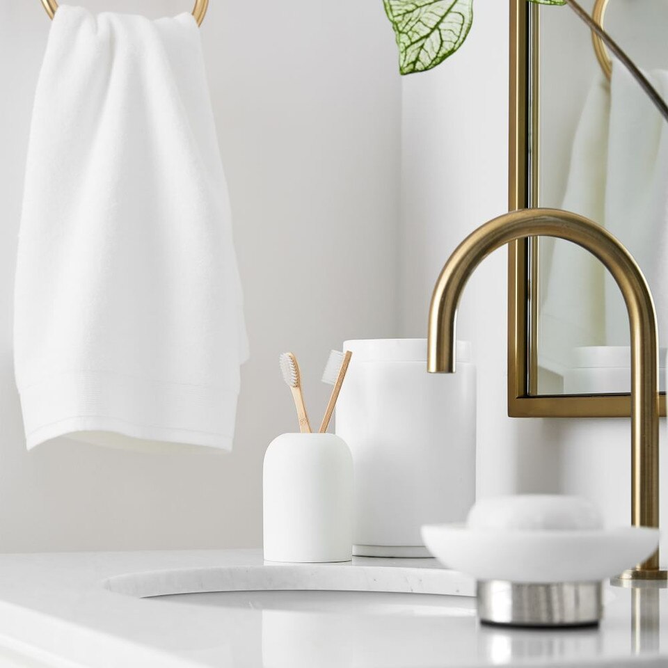 Modern Resin Stone Bath Accessories - Antique Brass
