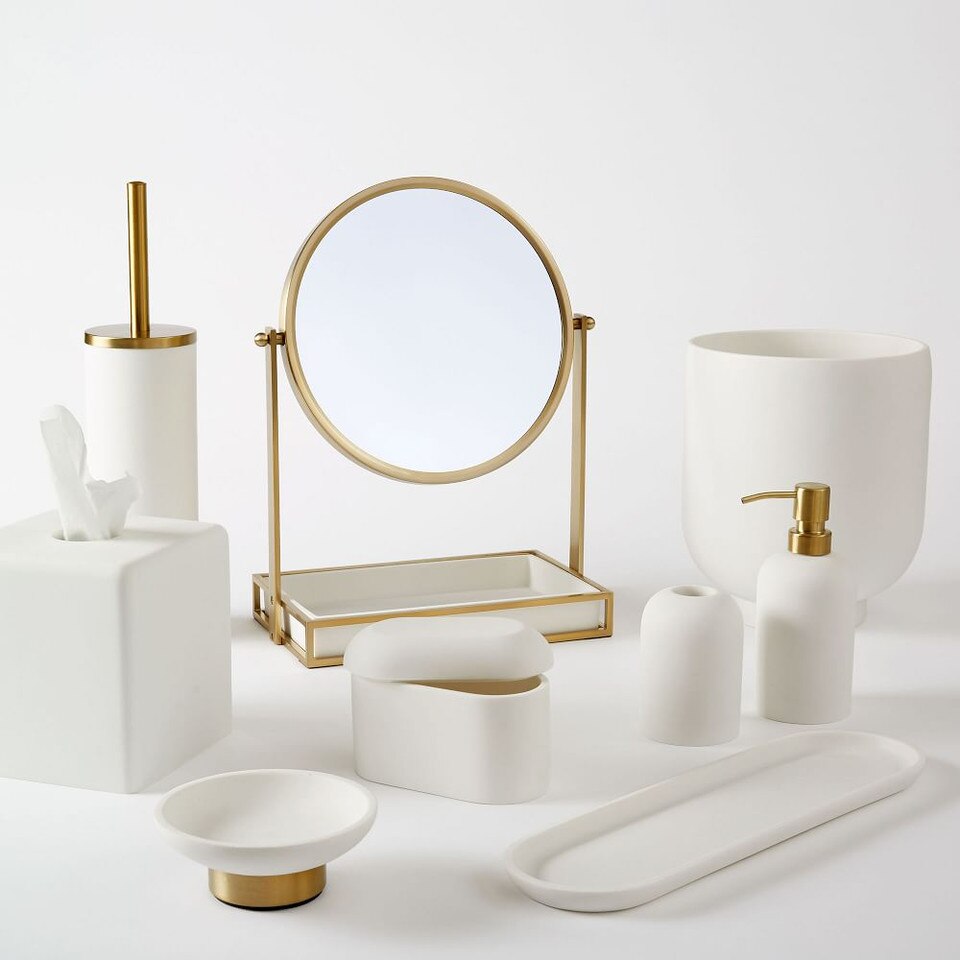 Modern Resin Stone Bath Accessories - Antique Brass