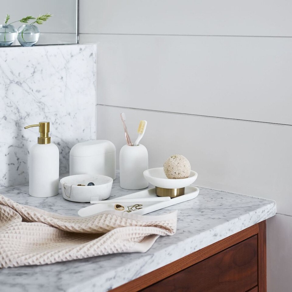 Modern Resin Stone Bath Accessories - Antique Brass