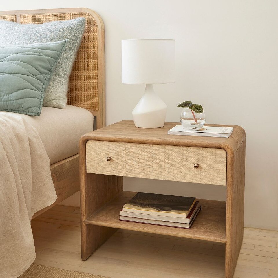 Modern Waterfall Bedside Table (66 cm)
