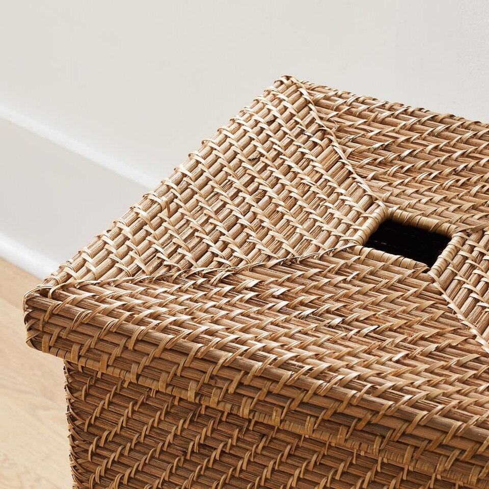 Modern Weave Lidded Hamper Basket