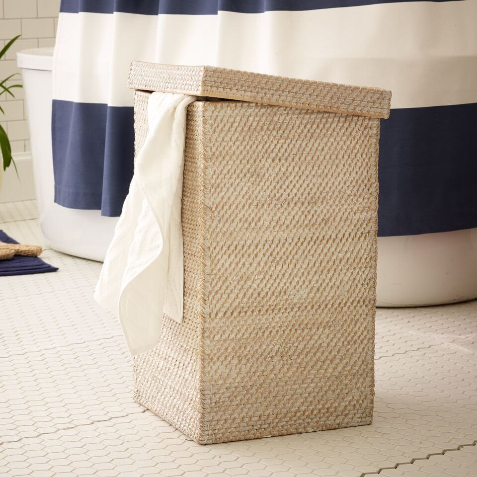 Modern Weave Lidded Hamper Basket