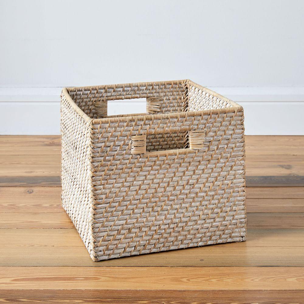 basket weave storage boxes