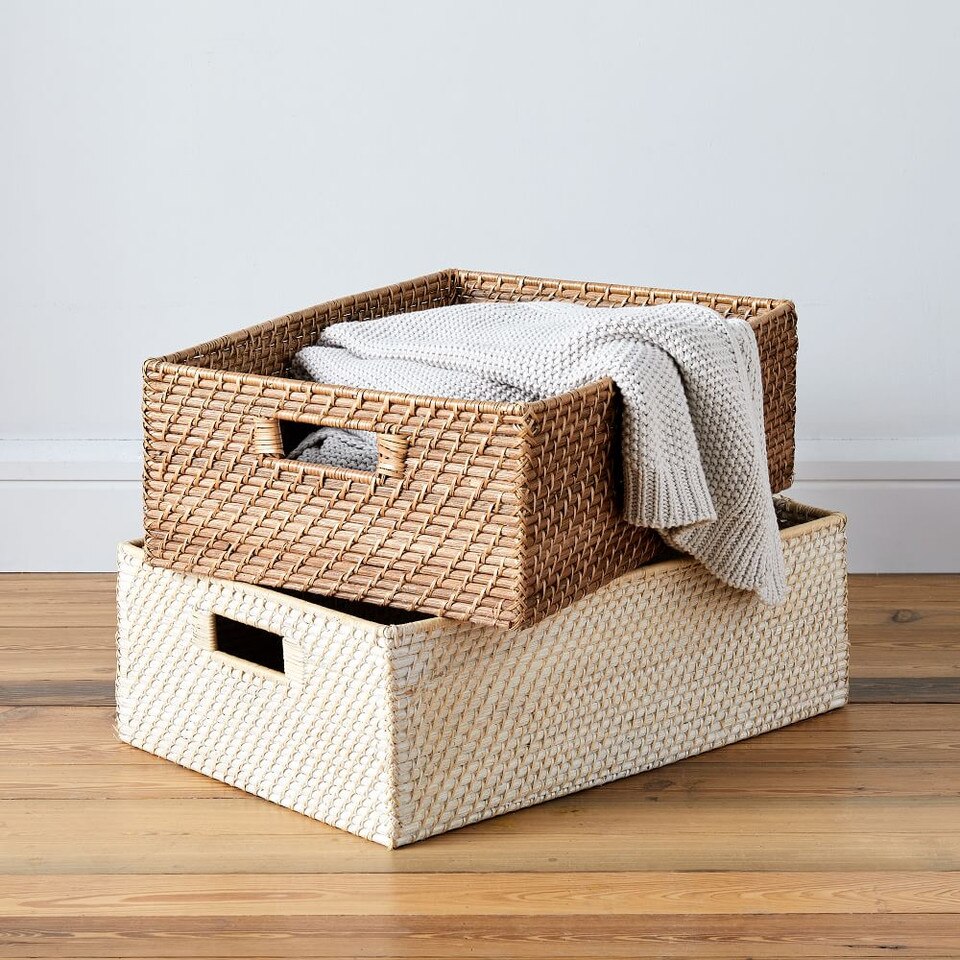 Modern Weave Rattan Underbed Baskets