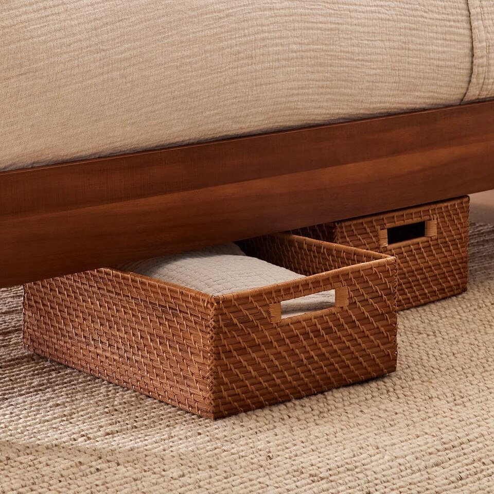 Modern Weave Rattan Underbed Baskets