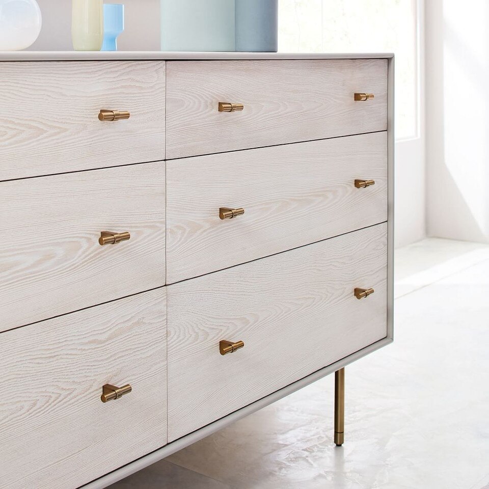 Modernist Wood & Lacquer 6-Drawer Dresser (147 cm) - Winter Wood