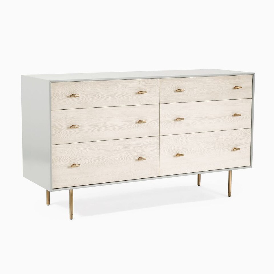 Modernist Wood & Lacquer 6-Drawer Dresser (147 cm) - Winter Wood