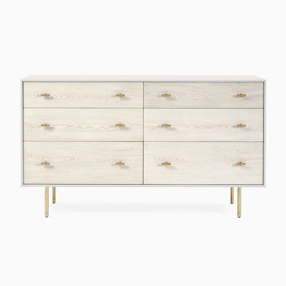 Modernist Wood & Lacquer 6-Drawer Dresser (147 cm) - Winter Wood
