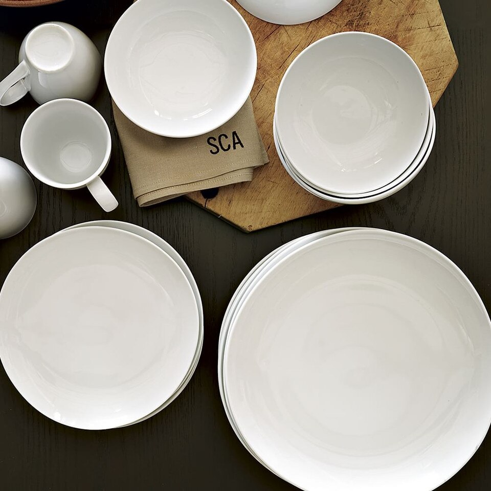 White Porcelain Organic Shaped Dinnerware Set (Set of 20)