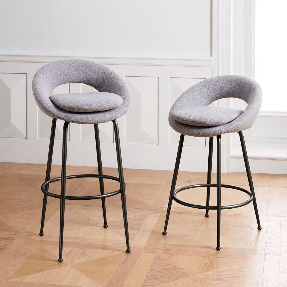 Orb Upholstered Bar + Counter Stools