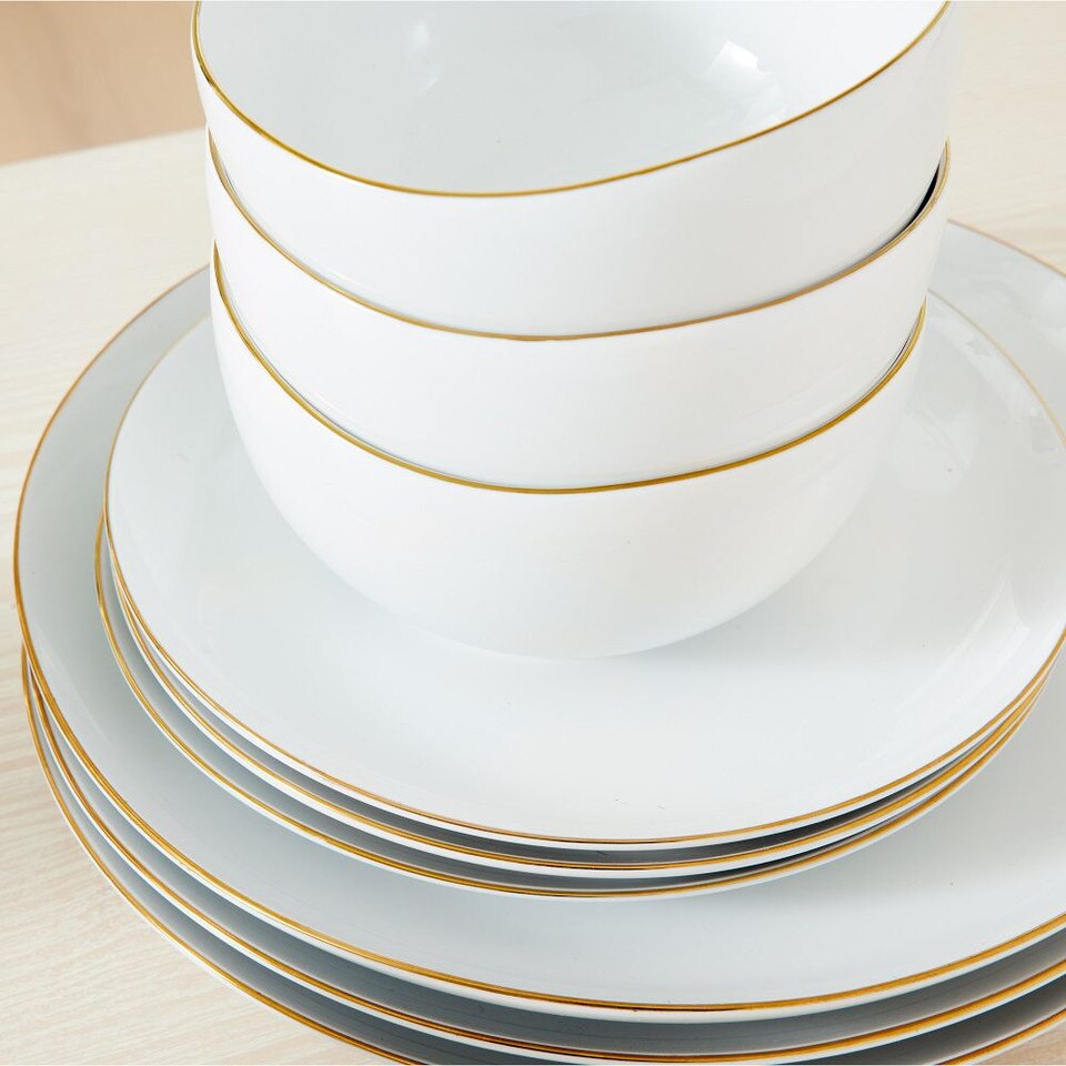 Organic Gold Rimmed Dinnerware Collection