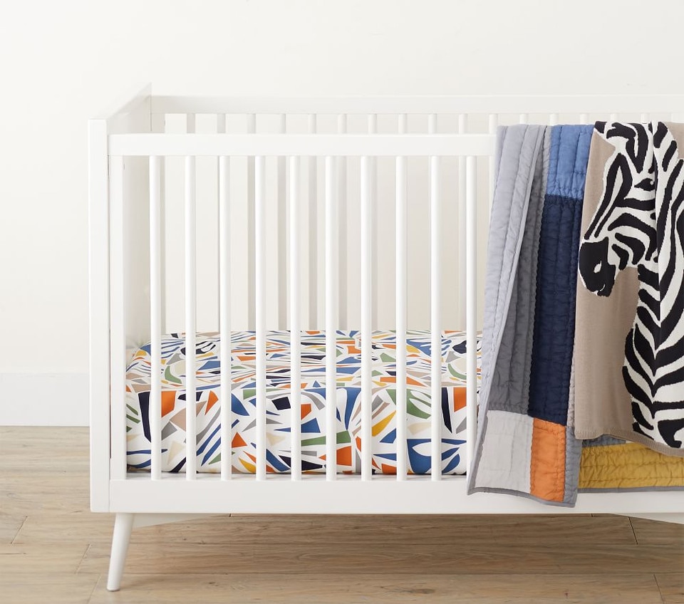 Organic MidCentury Safari Cot Fitted Sheet Multi West Elm Australia