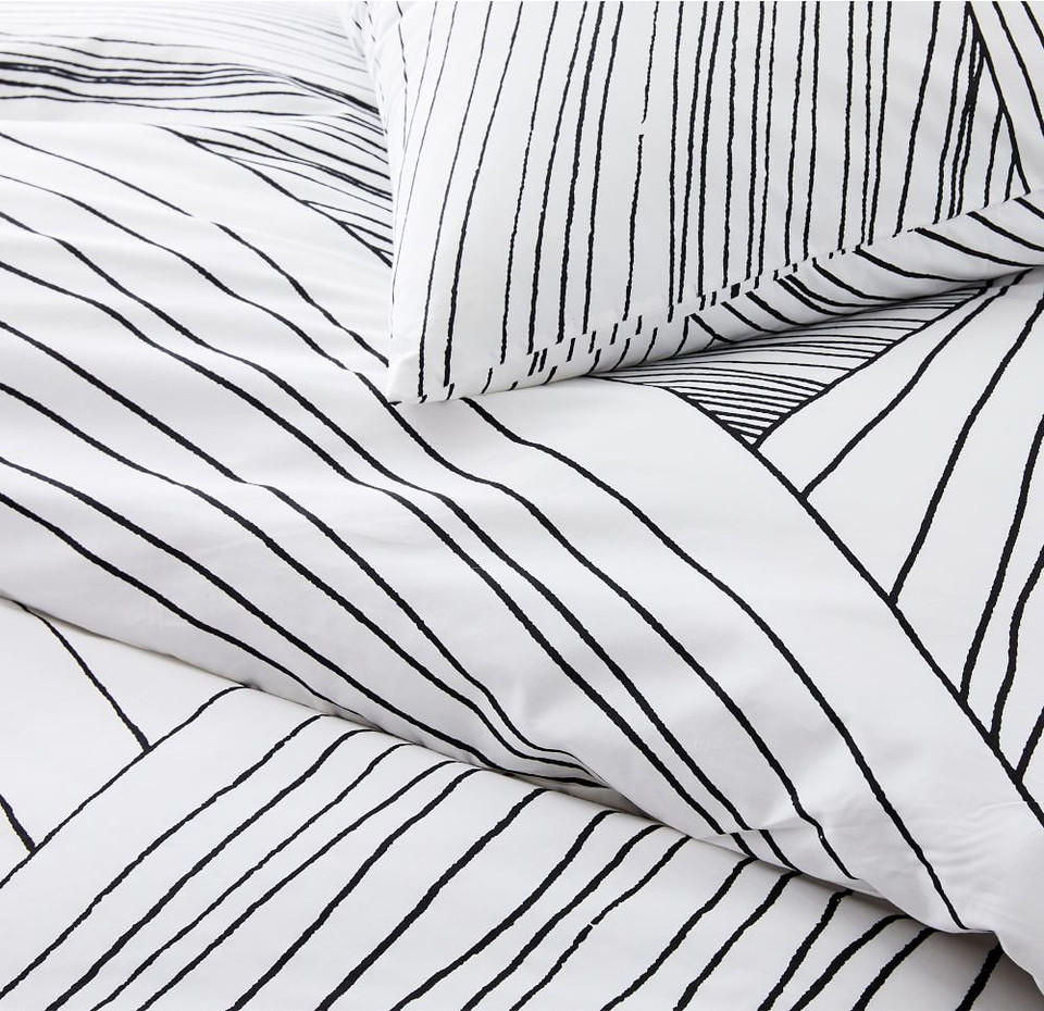 Organic Percale Landscape Linework Quilt Cover & Pillowcases