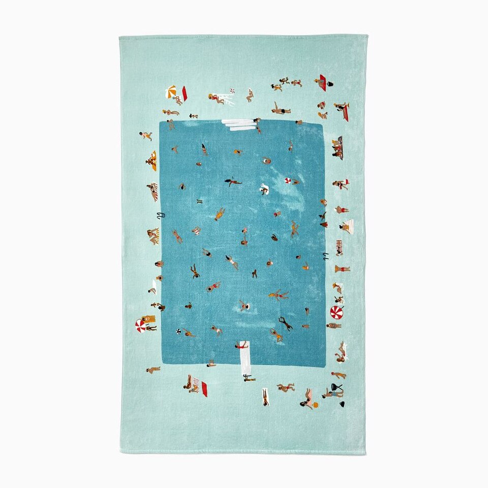 Organic Pool Scene Beach Towel