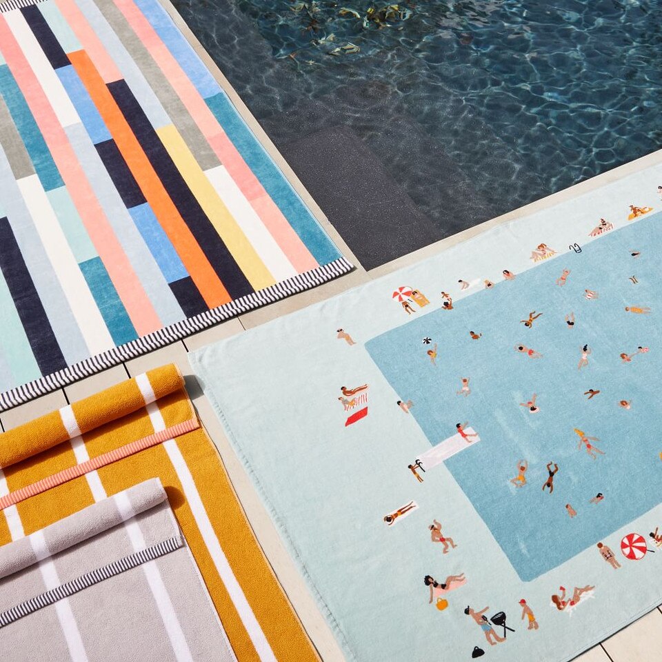 Organic Pool Scene Beach Towel
