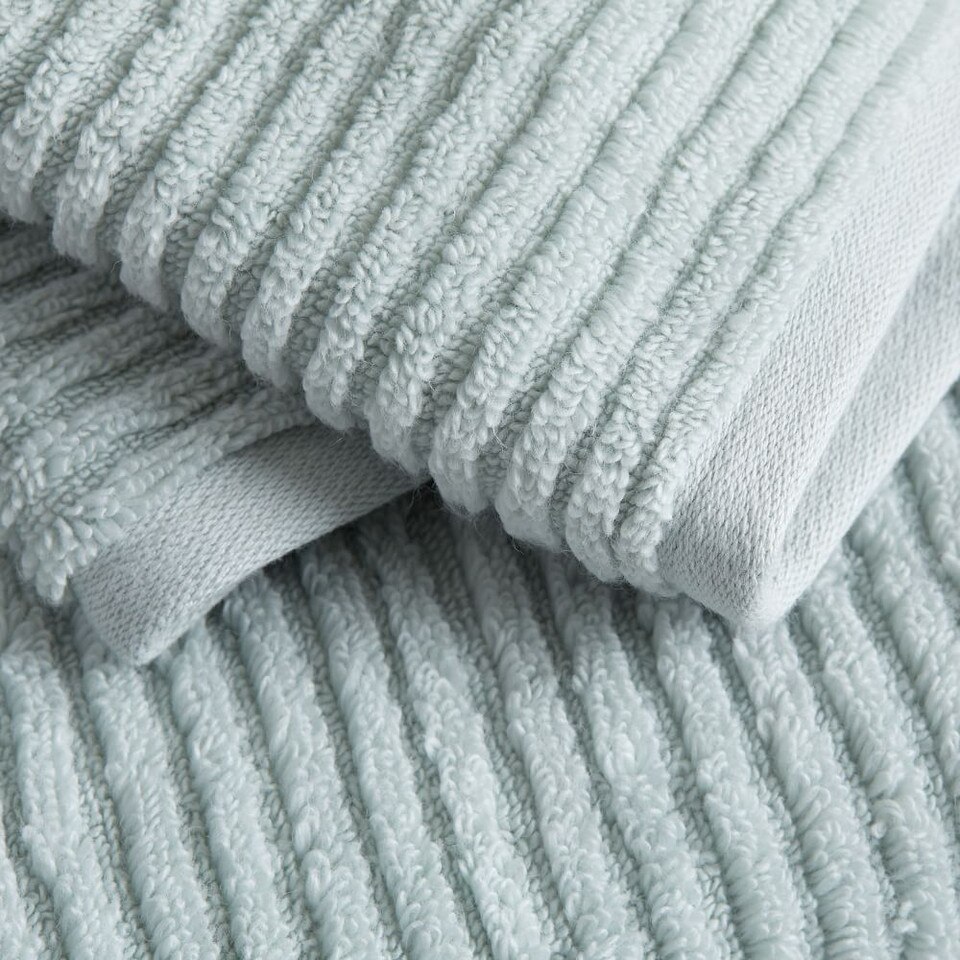 Organic Ribbed Fibrosoft™ Towels - Freshwater Blue