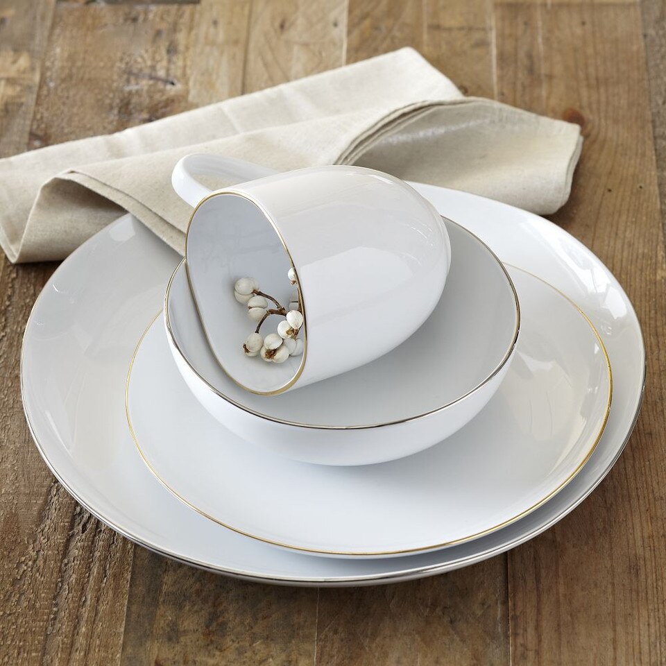 Organic Shaped Metallic Rimmed Dinnerware West Elm Australia