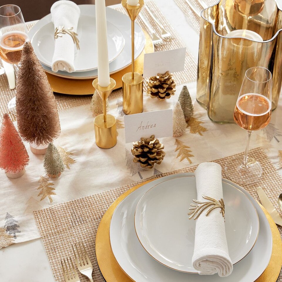 Organic Porcelain Gold-Rimmed Salad Plates