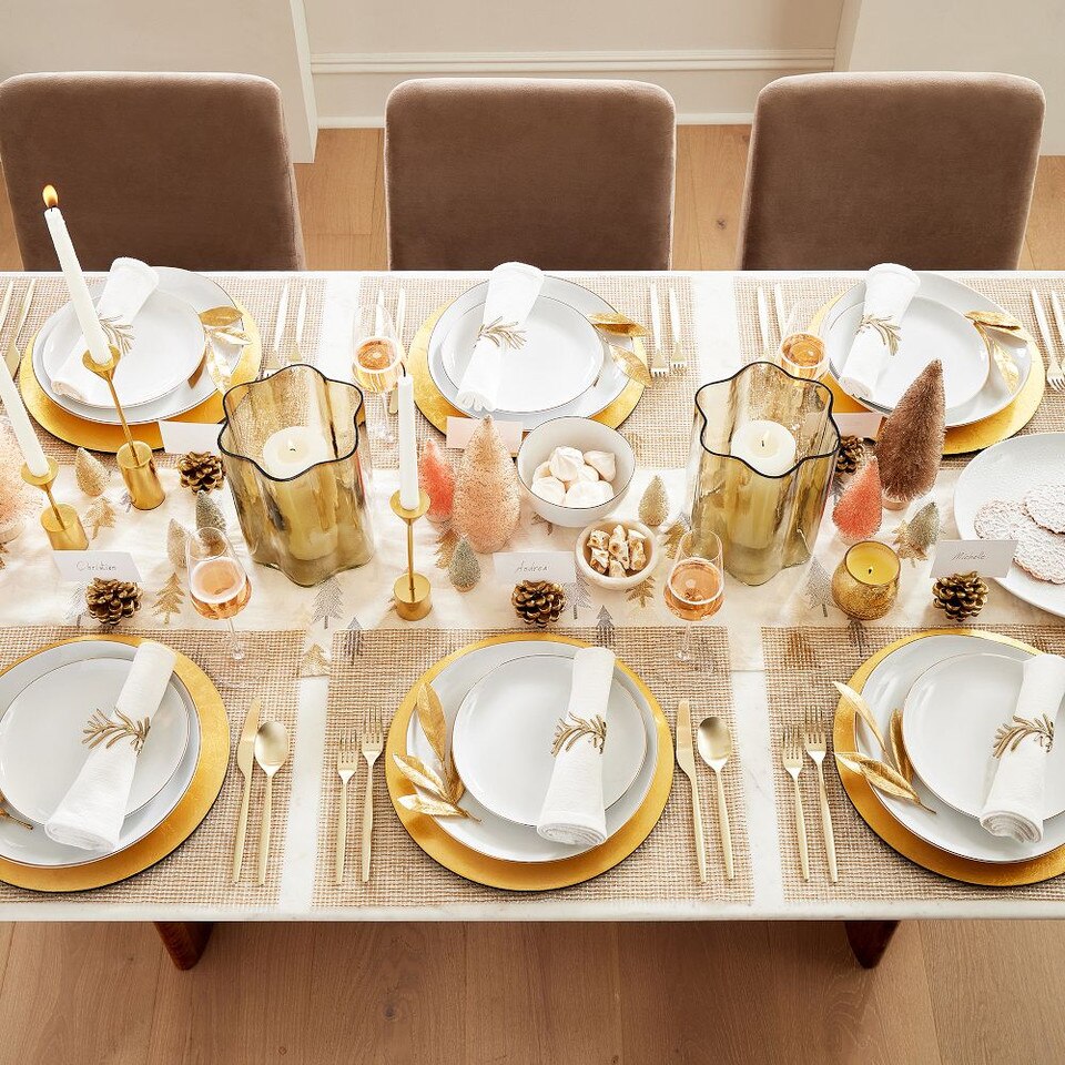 Organic Porcelain Gold-Rimmed Salad Plates