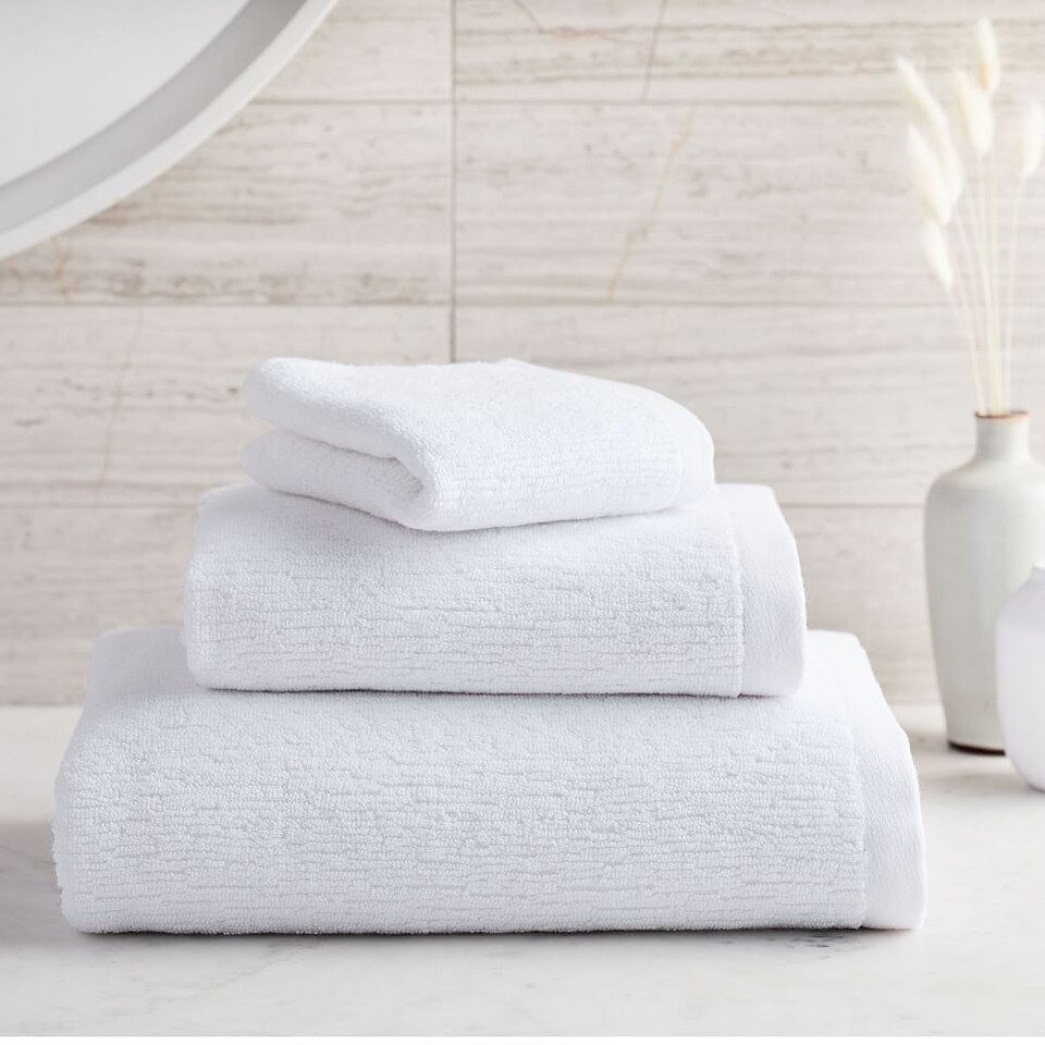 Organic Quick-Dry Textured Towels - White