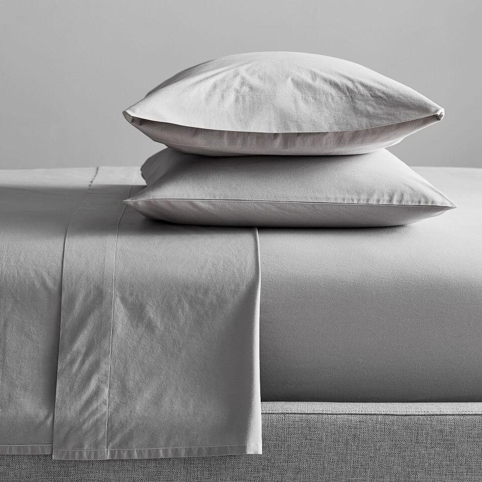 Organic Washed Cotton Percale Sheet Set & Pillowcases West Elm Australia