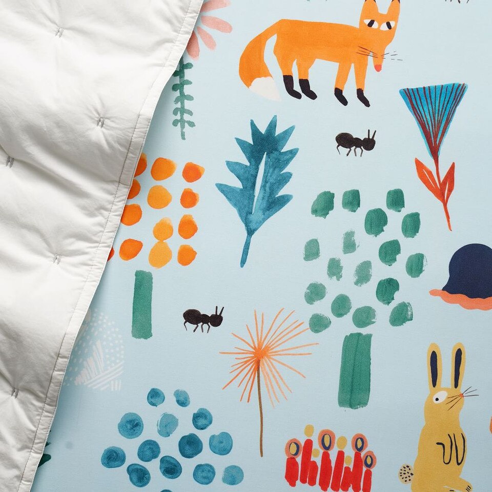Organic Woodland Cot Fitted Sheet - Multi