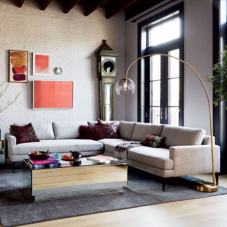 Overarching Acrylic Shade Floor Lamp West Elm Australia Illuminate any interior with a chic, sculptural and incredibly functional floor lamp.