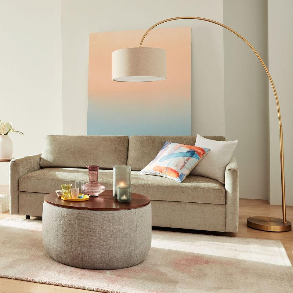 Overarching Linen Shade Floor Lamp | west elm Australia