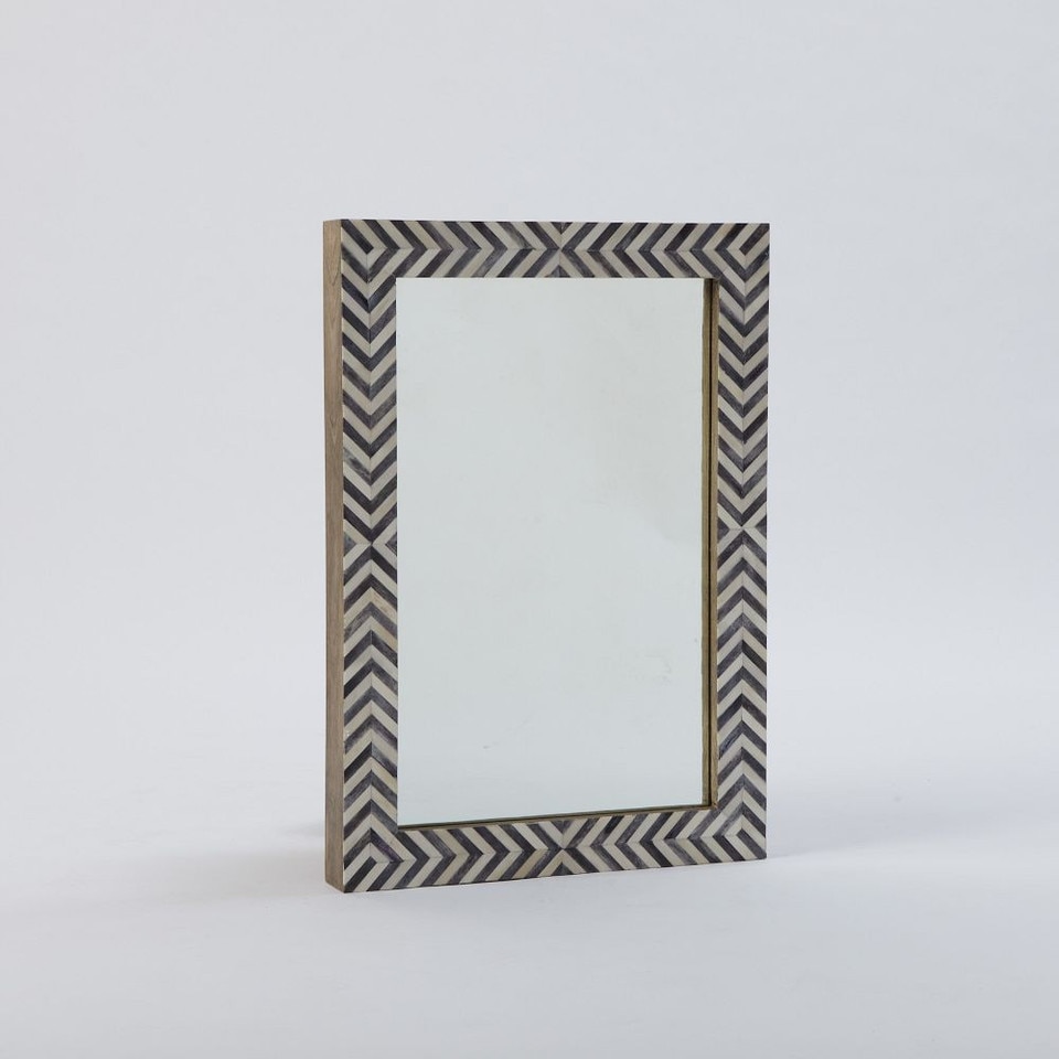 Parsons Wall Mirror - Grey Herringbone