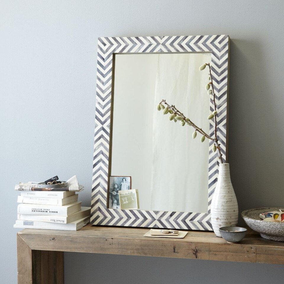 Parsons Wall Mirror - Grey Herringbone