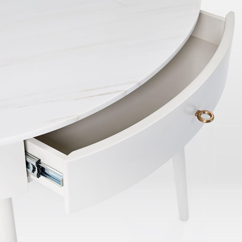 Penelope Mini Desk - Oyster w/ Marble Top
