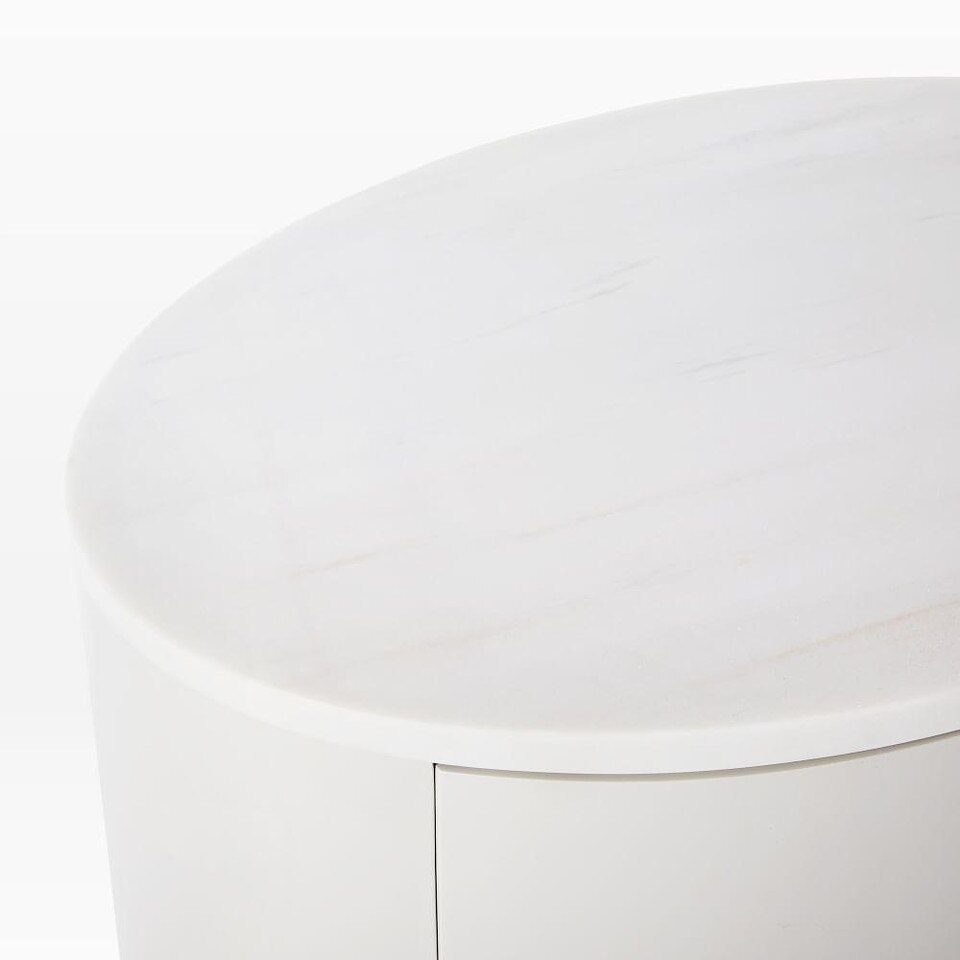 Penelope Narrow 5-Drawer Dresser - Oyster w/ Marble Top