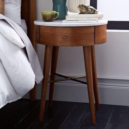 Penelope Nightstand Acorn W Marble Top West Elm Australia Penelope Nightstand Acorn W Marble, Round Bedside Tables Australia