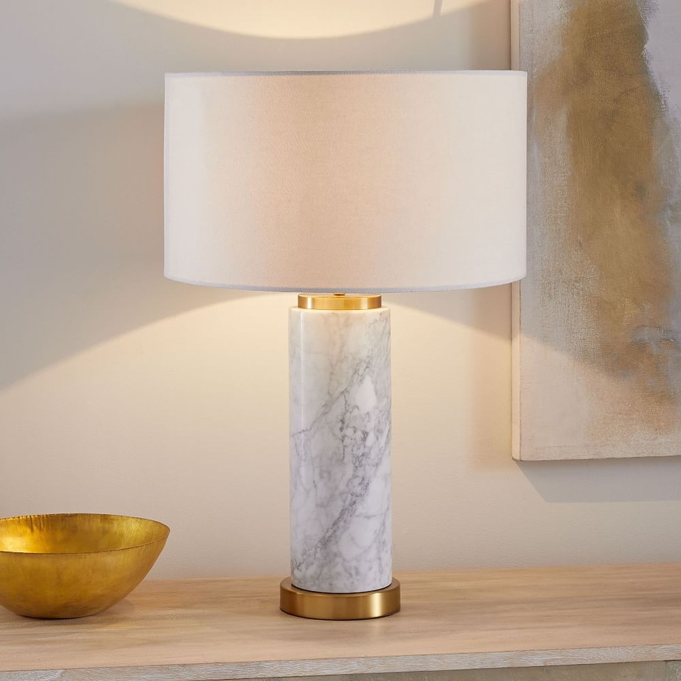 Pillar Table Lamp - Large (Marble)