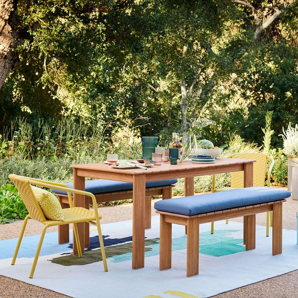 Playa Outdoor Dining Table + Benches Set