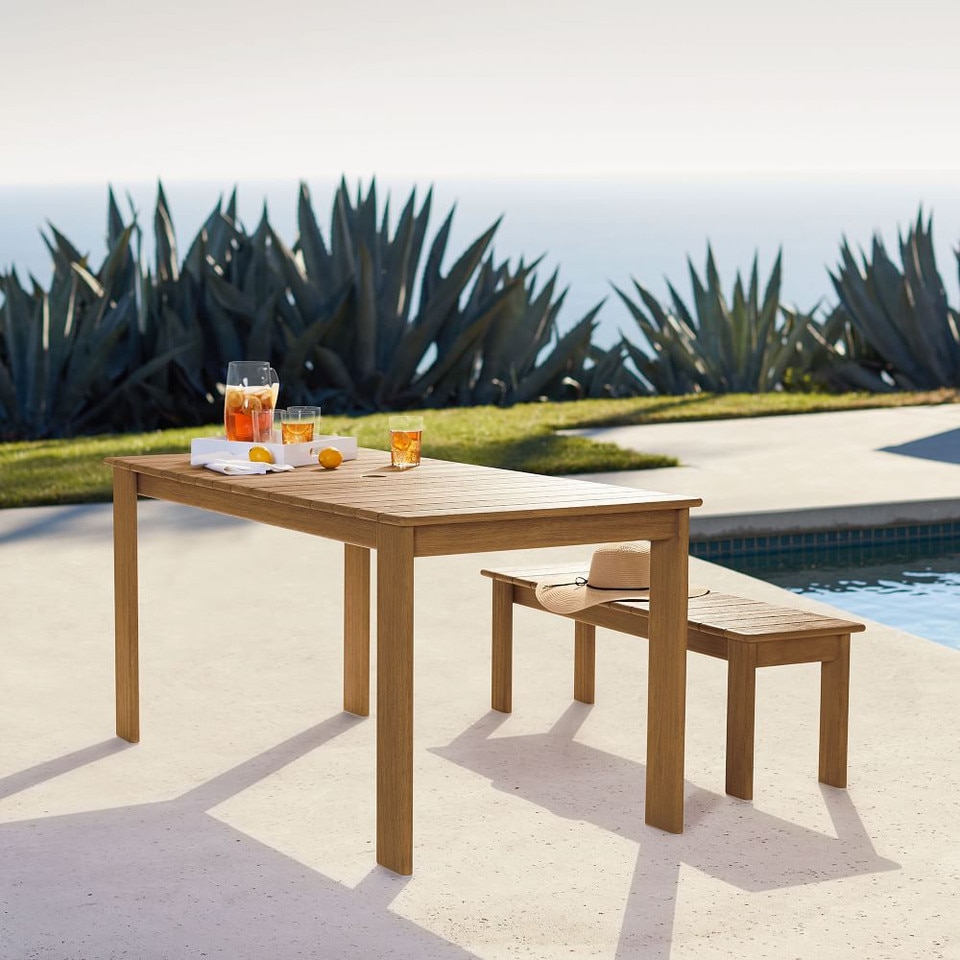 Playa Outdoor Dining Table + Benches Set