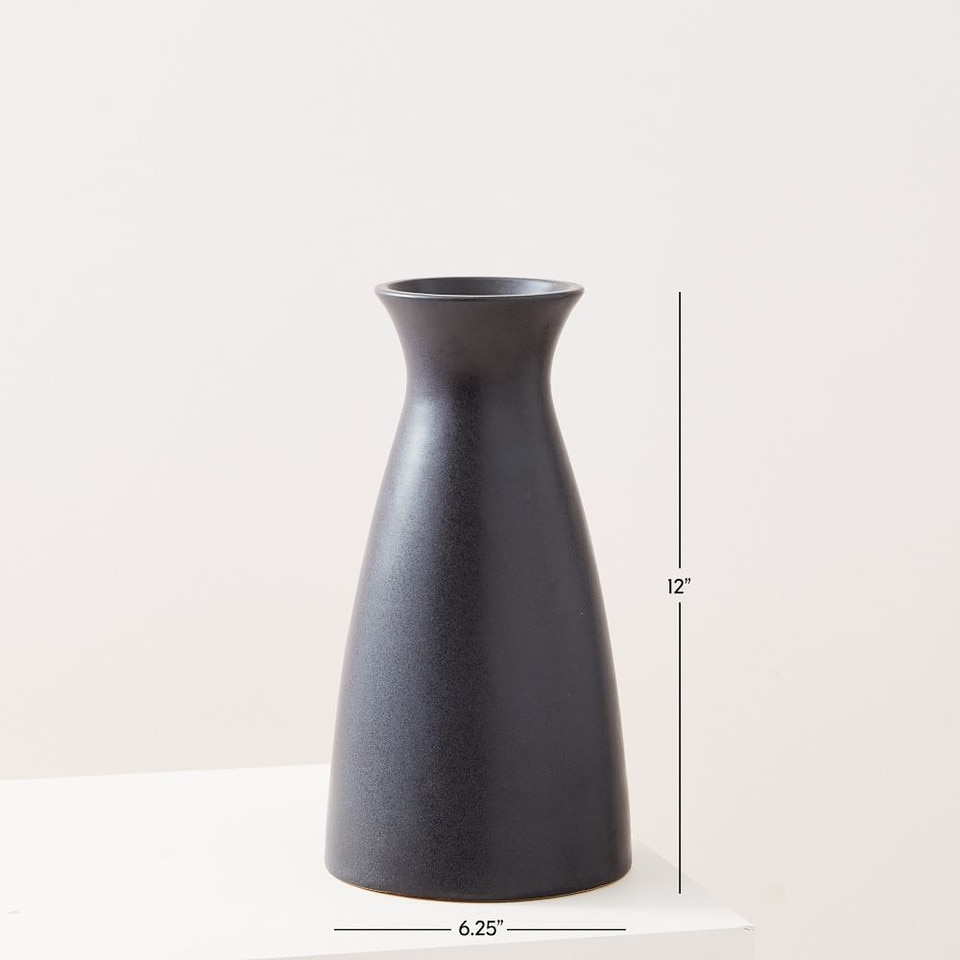 Pure Black Ceramic Vases