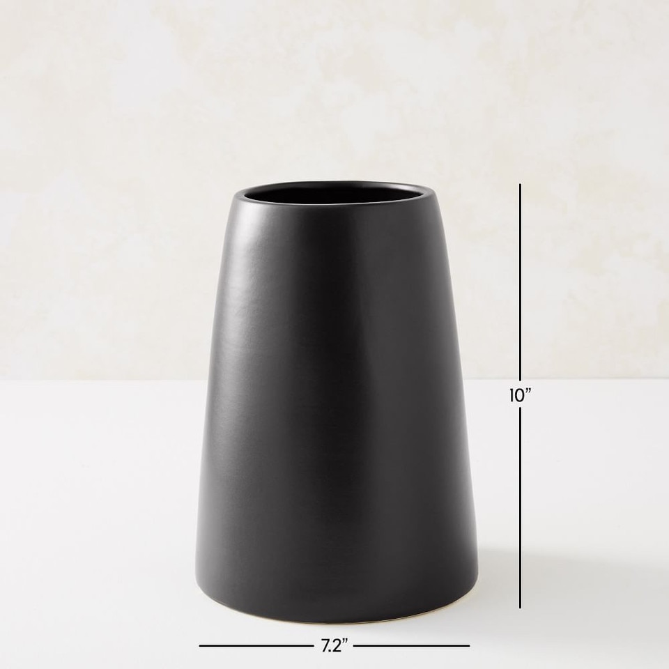 Pure Black Ceramic Vases