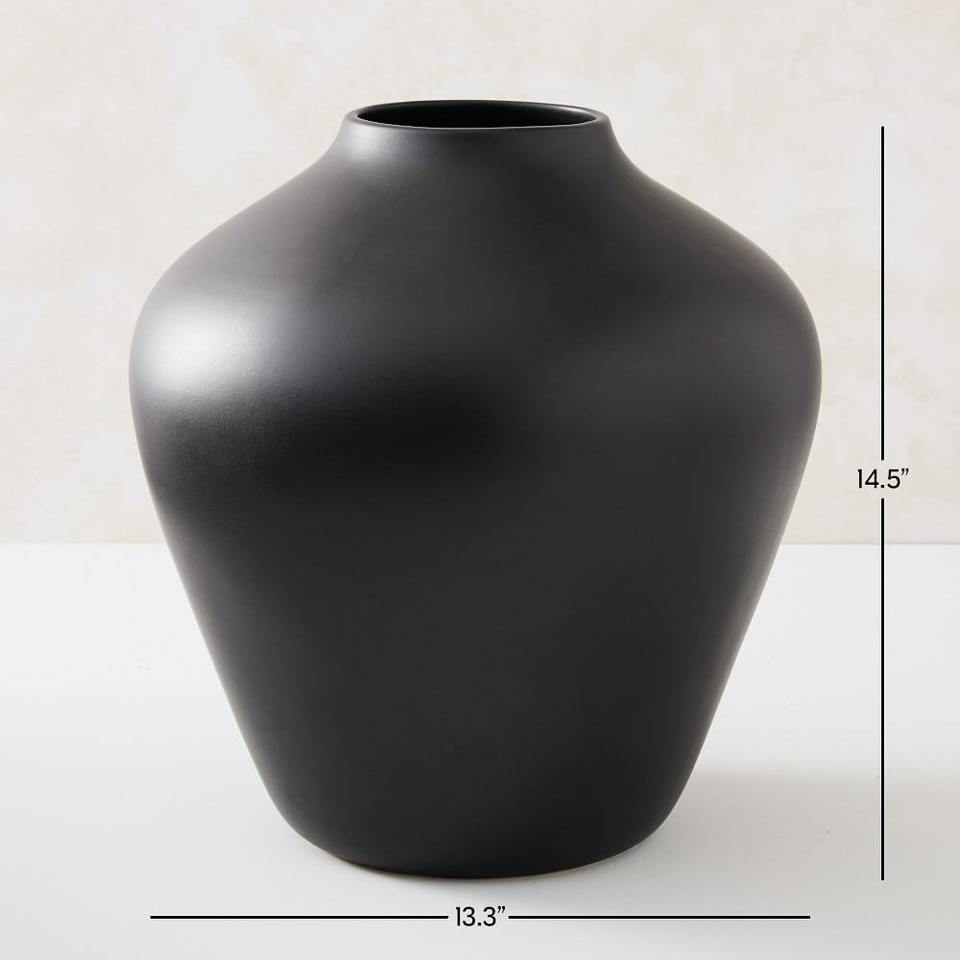 Pure Black Ceramic Vases