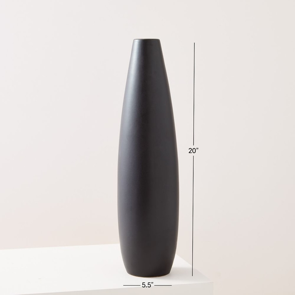 Pure Black Ceramic Vases