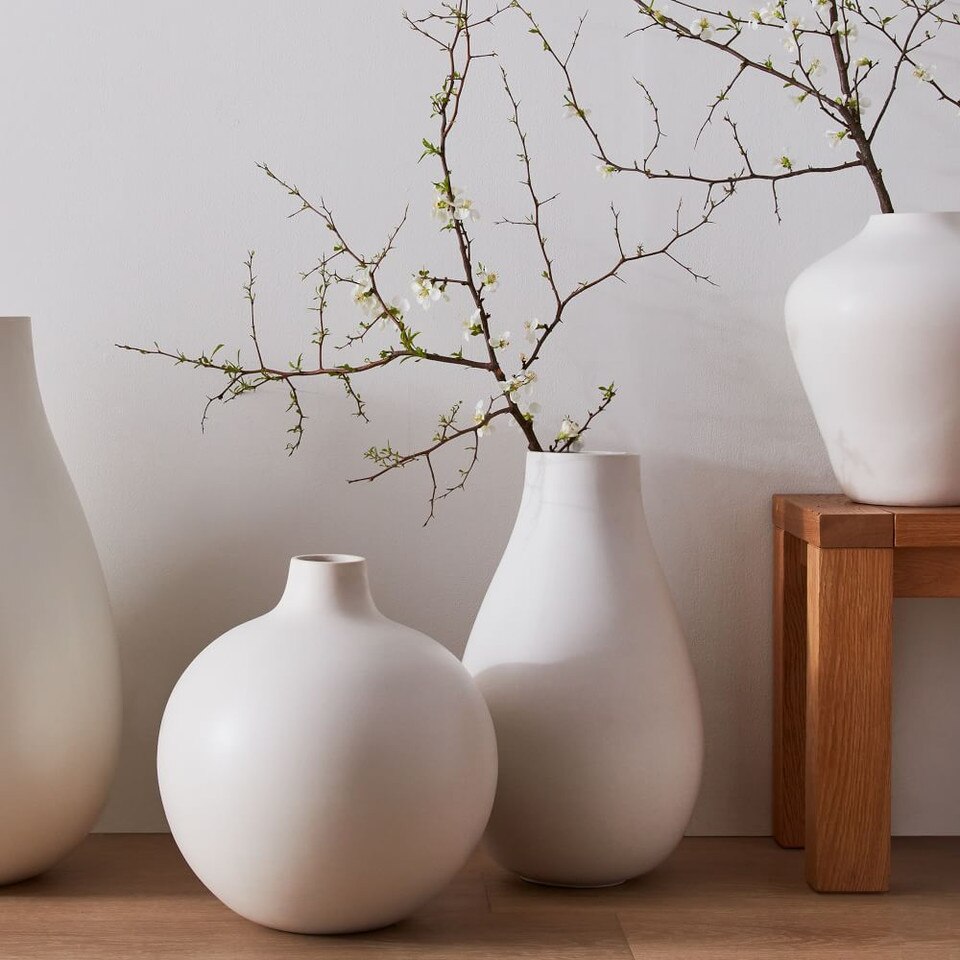 Oversized Pure White Ceramic Vases