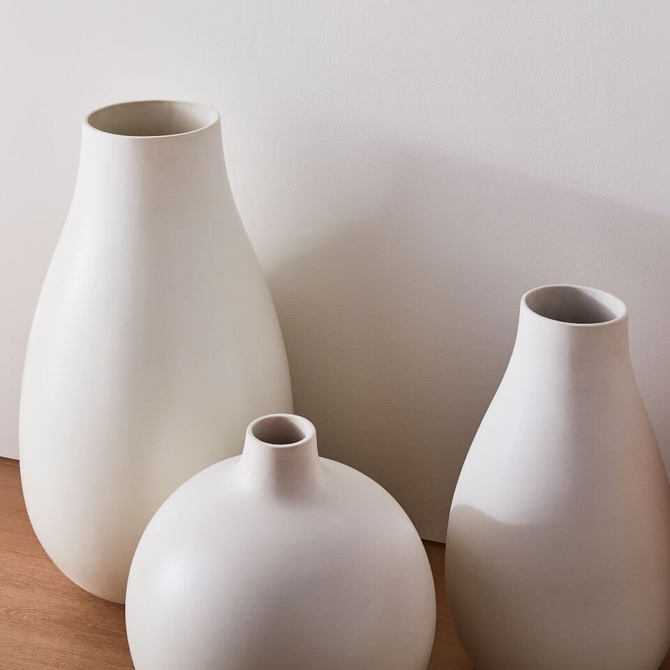 Oversized Pure White Ceramic Vases