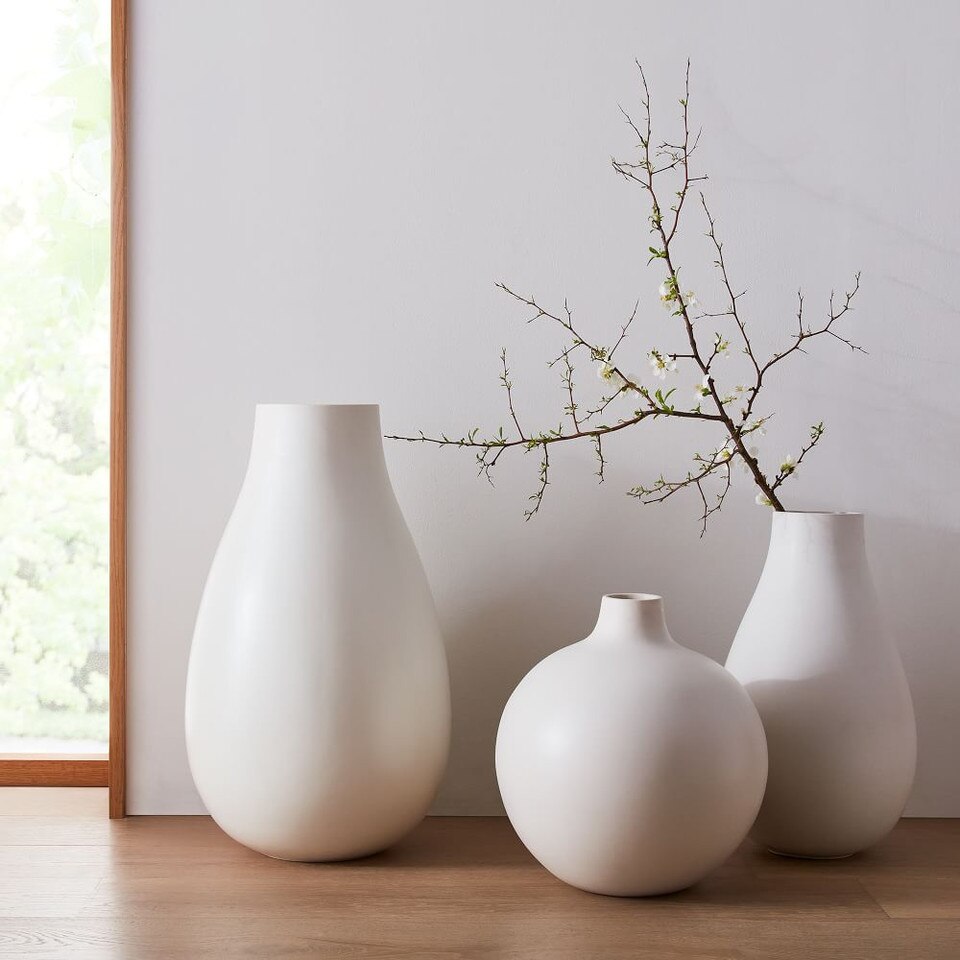 Oversized Pure White Ceramic Vases