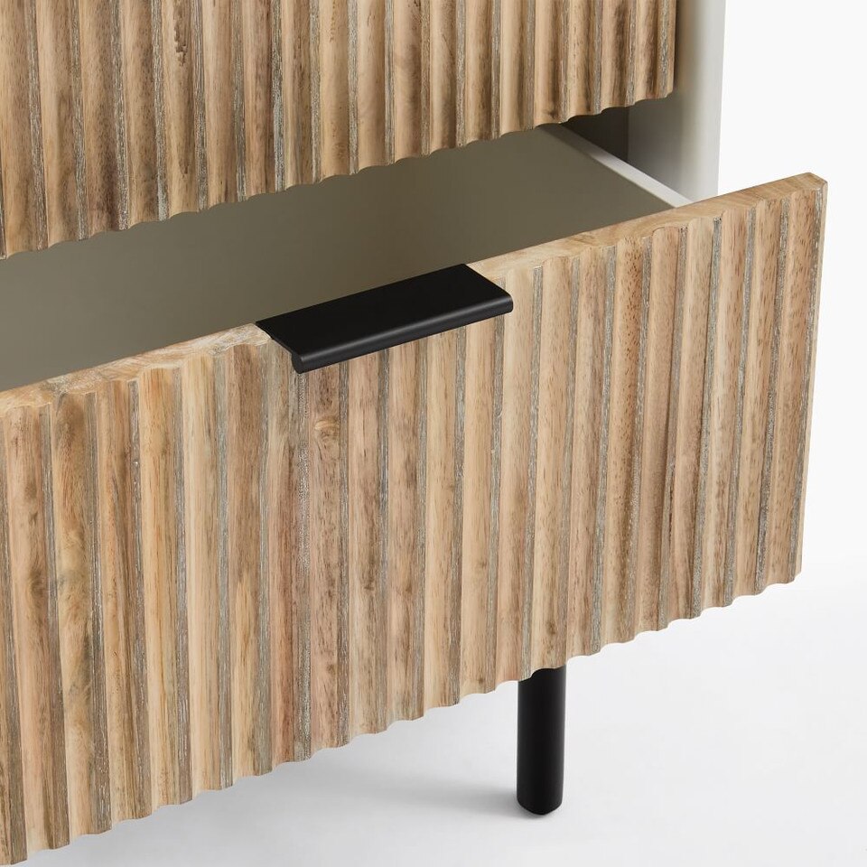 Quinn Wood Bedside Table - White/Antique Bronze | west elm ...
