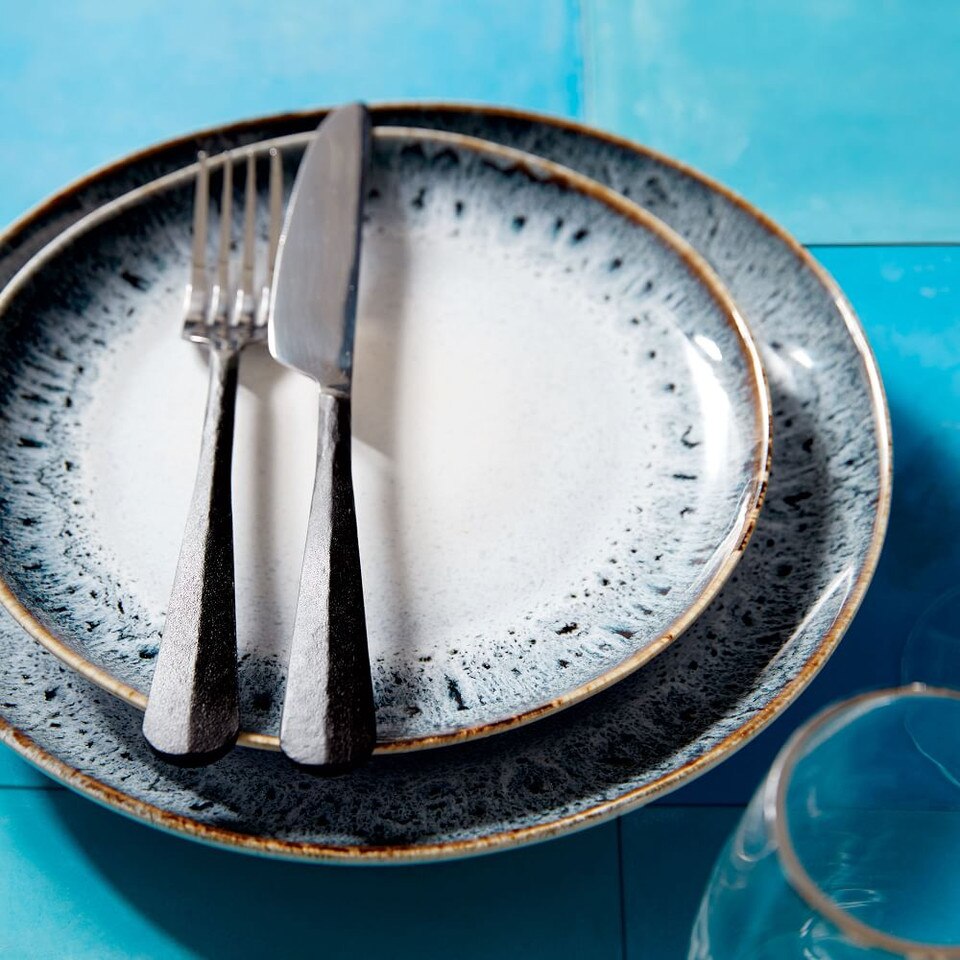 Reactive Glaze Stoneware Dinnerware Black & White west elm Australia
