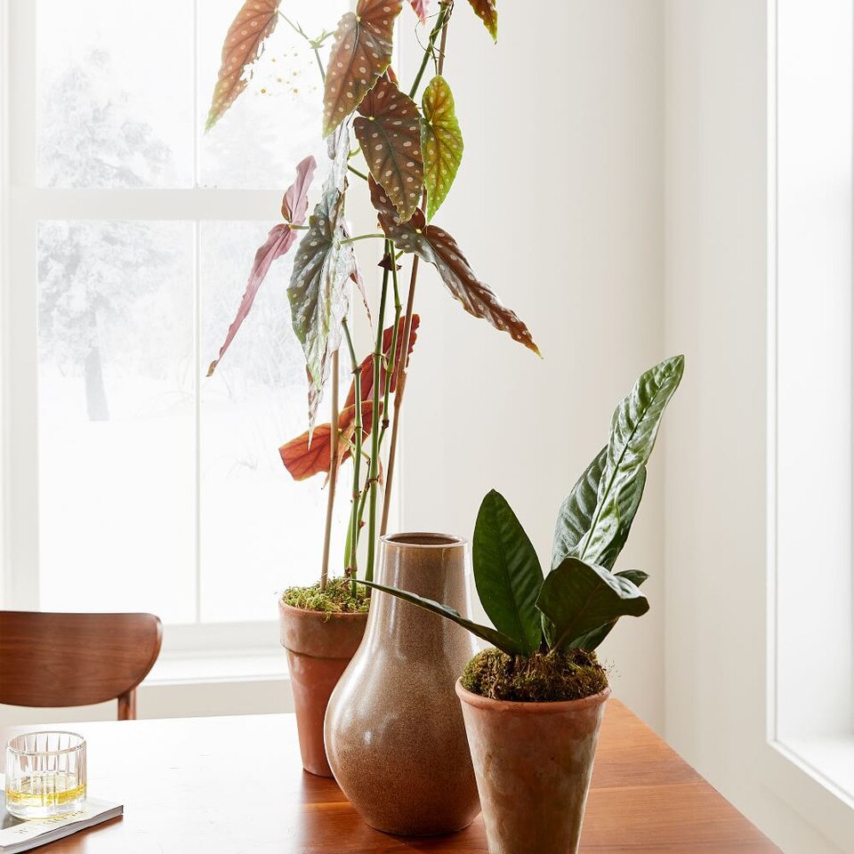 Reactive Glaze Large Floor Vases - White