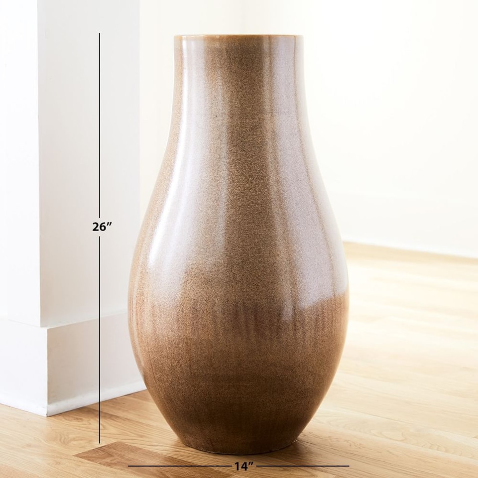 Reactive Glaze Large Floor Vases - White
