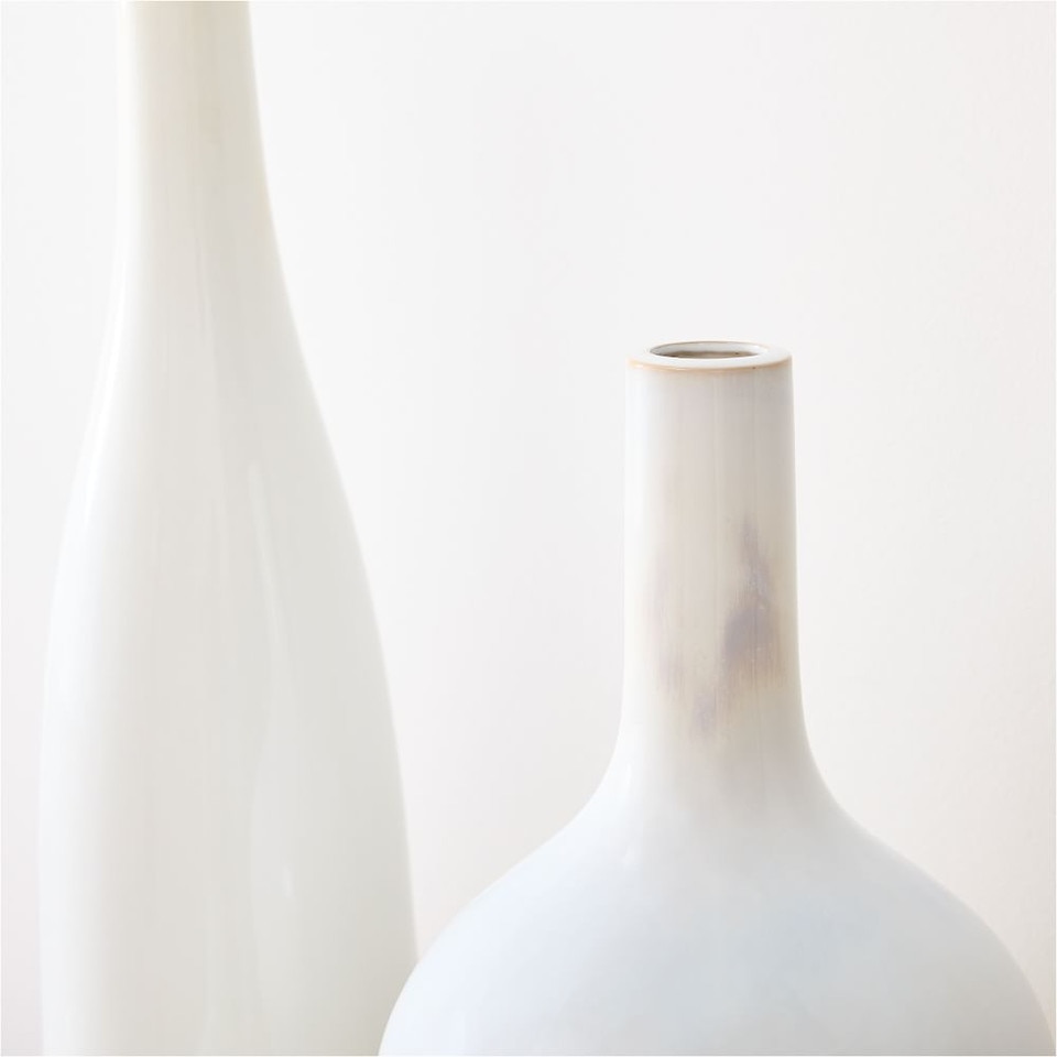 Reactive Glaze Vases - White